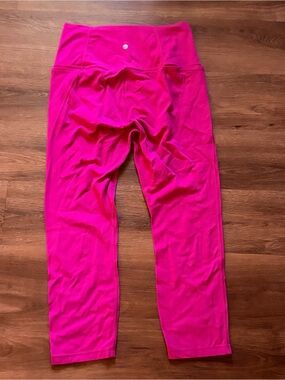 CRZ  yoga medium m High-Waist Active Leggings hot pink crop Capri trendy